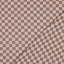 Verhees Textiles - Double Gauze - Double Sided Checks  - Beige