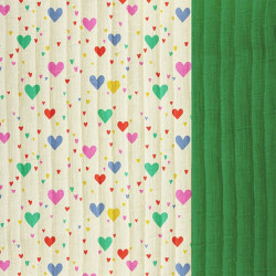 Stepped - Quilted - Hearts    - Double Sided -  Bright Green