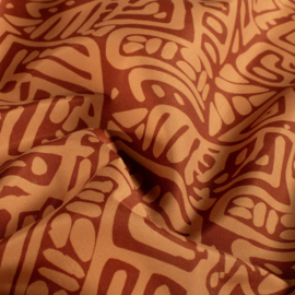 Swimpants Fabric  - Recycled  - Quick Dry  -  Batik    - Orange Brique