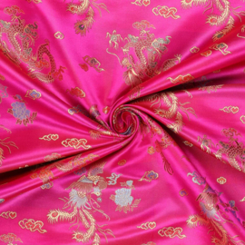 Satijn - Dragon Brocade - Pink