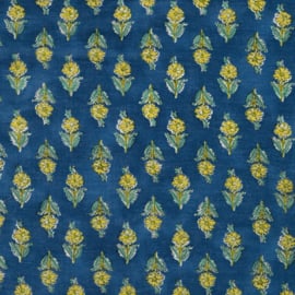 Kokka Fabrics - Coton Voile - BlockPrint - Blue