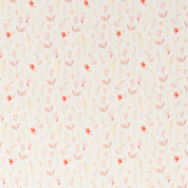 Swafing Ribbeltricot - Mia - Watercolour Flowers Peach