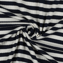 Tricot Rib Stripe - Navy