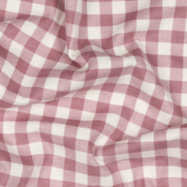 Katoen Flannel - Ruit - Dark Pink