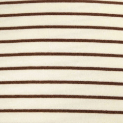 Badstof Stretch  - Stripes   -  Ecru Brown