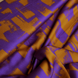 Bittoun - A la Ville - Viscose  Satijn   - Flowers  - Marron