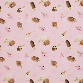 Swafing Tricot Jersey  - Too Cute to melt by mrs  Mint design - Pink