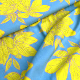 Bittoun - A la Ville - Viscose  - Big Flower - Blue Yellow