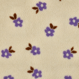 Verhees Textiles - Teddy - Flower    - Ecru Lilac