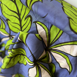 Bittoun - A la Ville - Voile Katoen - Leaves  - Lavender Green