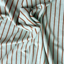 Badstof Stretch  - Stripes   -  Light Blue Caramel