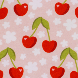 Swafing Tricot Jersey  - Cherries  by JaTiJu - Pink
