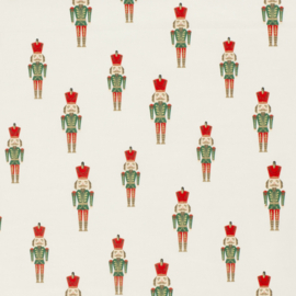 Katoen Print Kerst -  Nutcracker  - Ecru