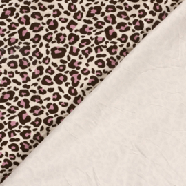 Nicky Velours - Leopard   - Ecru Brown Pink