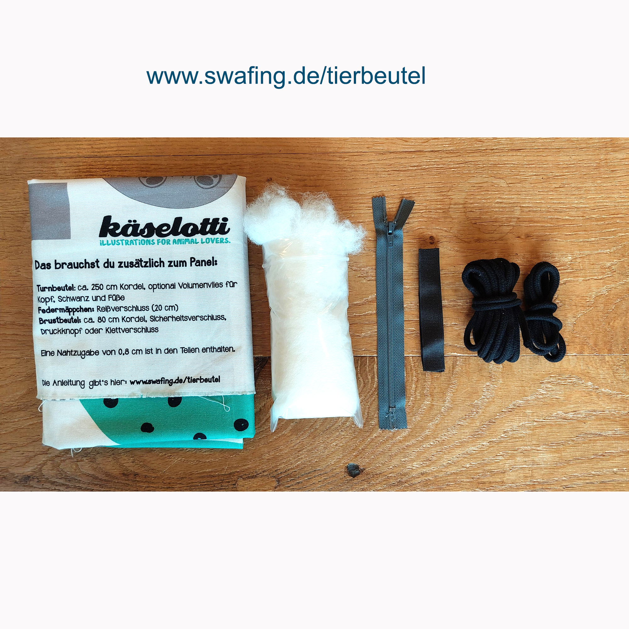 Swafing - DIY Pakket  -  Tierbeutel  by Käselotti - Wasbeer