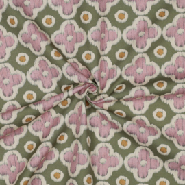 Verhees Textiles - Canvas Abstract Flower Print - Mauve