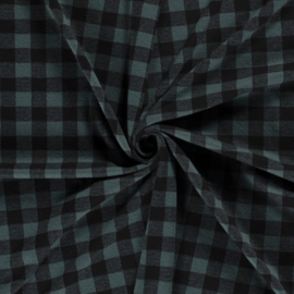 Heavy Knit  Check - Dark Mint