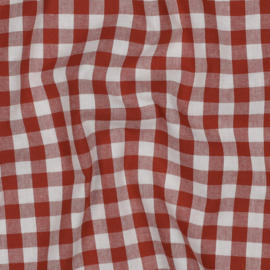 Verhees textiles - Poplin - Katoen Ruit  | M | Terracotta 050