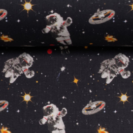 Katoen Print | Swafing -  Space Astronauts - Black