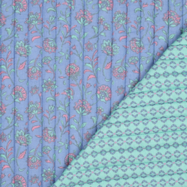 Verhees Textiles - Stepped - Quilted - Flowers   - Double Sided -  Flowers   - Lavender
