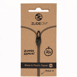 ZlideOn - Metal and Plastic  Zipper  XXS  - Ritstrekker - Black