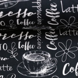 Katoen Print | Swafing -  Coffee  - Black