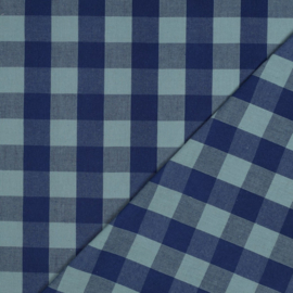 Verhees Katoen - Garengeverfd - Ruit - Blue Green