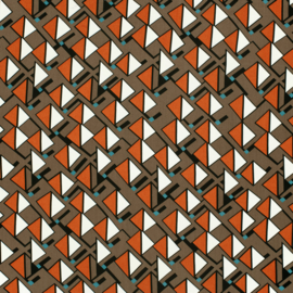 Viscose Poplin - Abstract  - Taupe