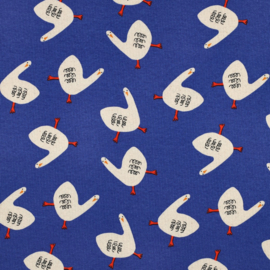 Verhees  - Ribjersey Organic - Jennifer Bouron   - Geese - Blue