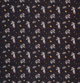 Katoen Print | Swafing -  Space Astronauts - Black