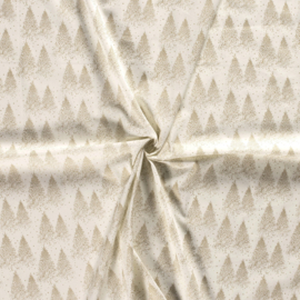 Katoen Print Kerst - Denneboom  - Off White