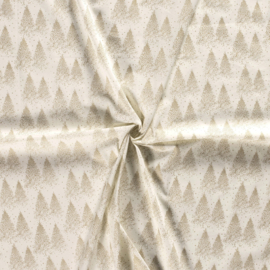 Katoen Print Kerst - Denneboom  - Off White