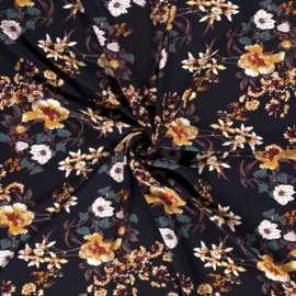 Viscose Flowers - Dark Blue