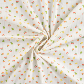Jersey Ajour de Luxe - Fruits  - Off White