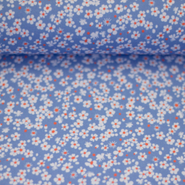 Swafing Katoen Print - Lily  - Small Flowers - Blue