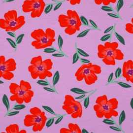 French Terry  - Flowers  - Pink