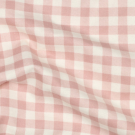 Katoen Flannel - Ruit - Soft Pink