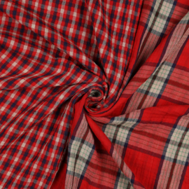 Verhees Textiles - Double Gauze Checks - Double Sided -  Red Combo