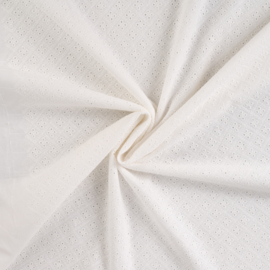 Katoen Broderie Melange - Lois- Off White