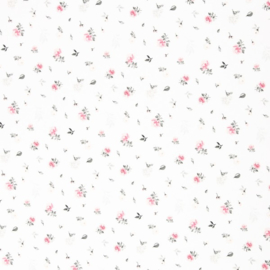 Swafing | Tricot Print - Roses Pink - White