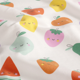 Tricot Jersey Print - Fruit - Off White