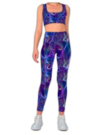 Sportswear - Yoga - Jersey Lycra - Swirl  Pink Blue Green