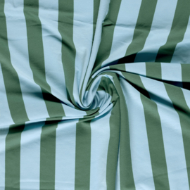 French Terry - Stripes Vertical - Green Blue