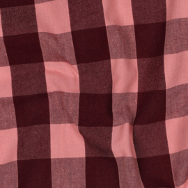 Verhees Katoen - Garengeverfd - Ruit - Pink Aubergine