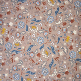 Katia Fabrics - Winter Sweat - Flowers - Beige