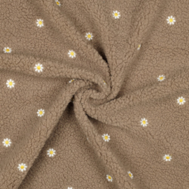 Verhees Textiles - Teddy - flower embroidery - Beige
