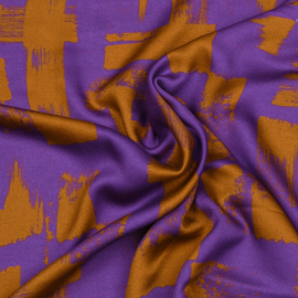 Bittoun - A la Ville - Viscose  Satijn   - Flowers  - Marron