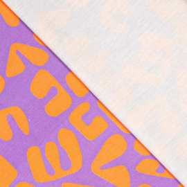 Katoen Print - Mies en Moos - Poplin  - Love - Purple Orange