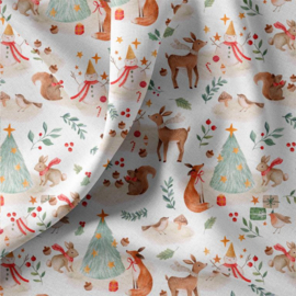 Katoen Print - Kerst - Kerstboom Hert