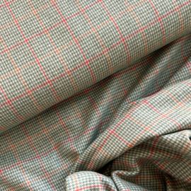 Deadstock Stoffen - Wol Ruit - Beige  Green Red